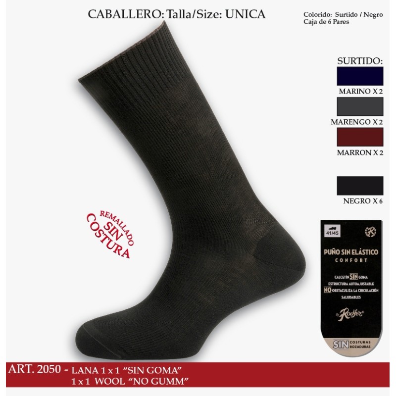 2050 RODFER CALCETIN CRO LANA 1X1 SIN GOMA " De Luxe"