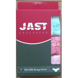 455 JAST PACK-3 SLIP NIÑO ALG LISO COLORES "Ribetes"
