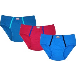 455 JAST PACK-3 SLIP NIÑO ALG LISO COLORES "Ribetes"