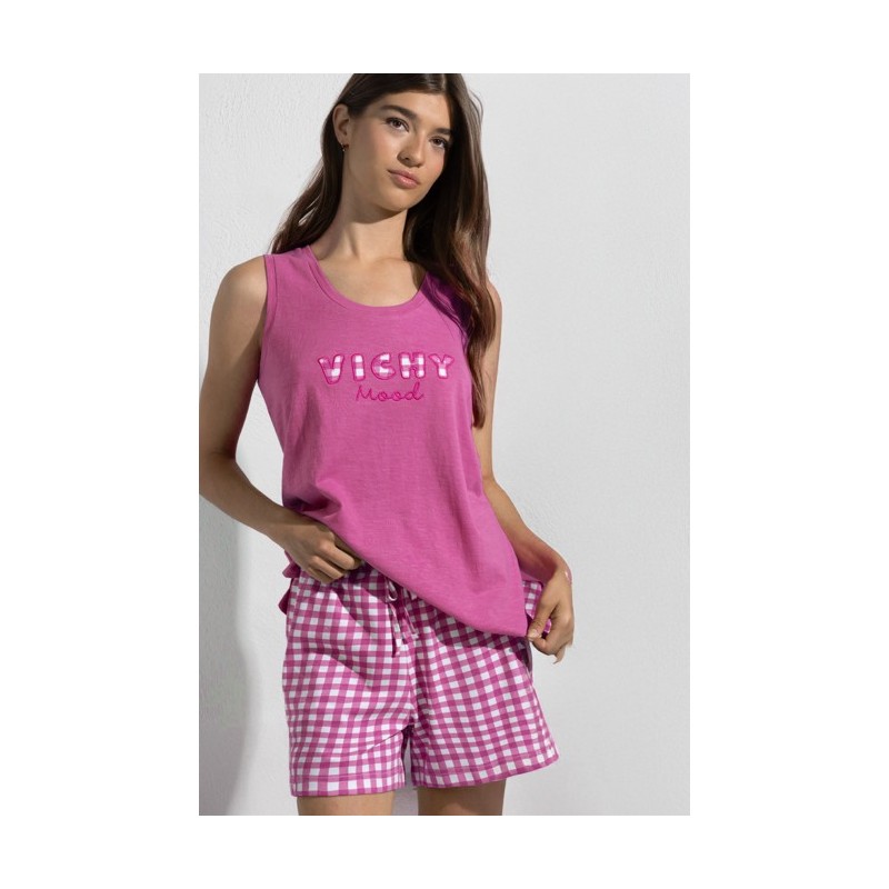 64583 ADMAS PIJAMA MUJER VICHY MOOD