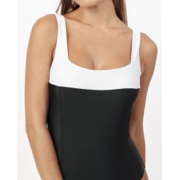 11523 ADMAS BAÑADOR BICOLOR CURVY ESCOTE CUADRADO