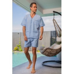 265639 MUSLHER PIJAMA CORTO POPELIN RAYAS