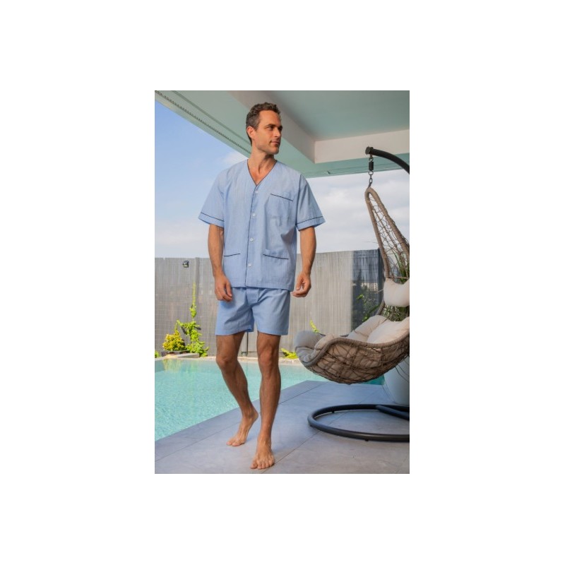 265639 MUSLHER PIJAMA CORTO POPELIN RAYAS
