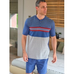 265004 MUSLHER PIJAMA HOMBRE COMBINADO RAYAS