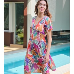 269028 MUSLHER VESTIDO MUJER HOJAS