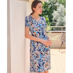 269002 MUSLHER VESTIDO MUJER HOJAS