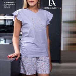 DA25402 DON ALGODON PIJAMA MUJER LOGO FLORAL