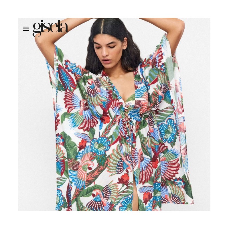 2 40056U GISELA CAFTAN ESTAMPADO TROPICAL