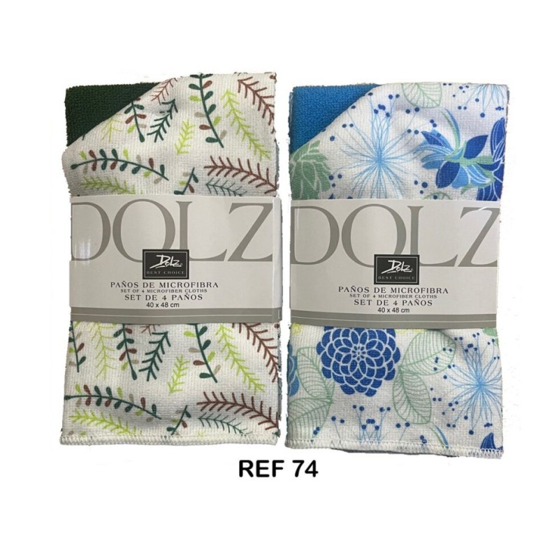REF 74 DOLZ PACK-4 PAÑOS DE COCINA MICROFIBRA SURTIDOS