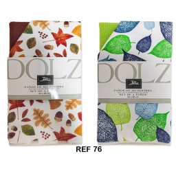 REF 76 DOLZ PACK-4 PAÑOS DE COCINA MICROFIBRA SURTIDOS