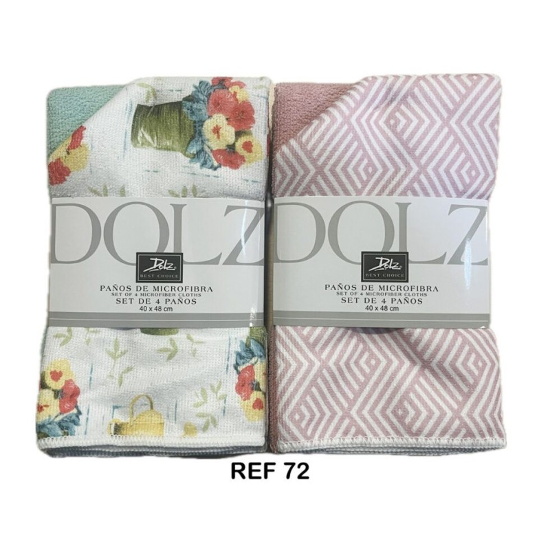 REF 72 DOLZ PACK-4 PAÑOS DE COCINA MICROFIBRA SURTIDOS