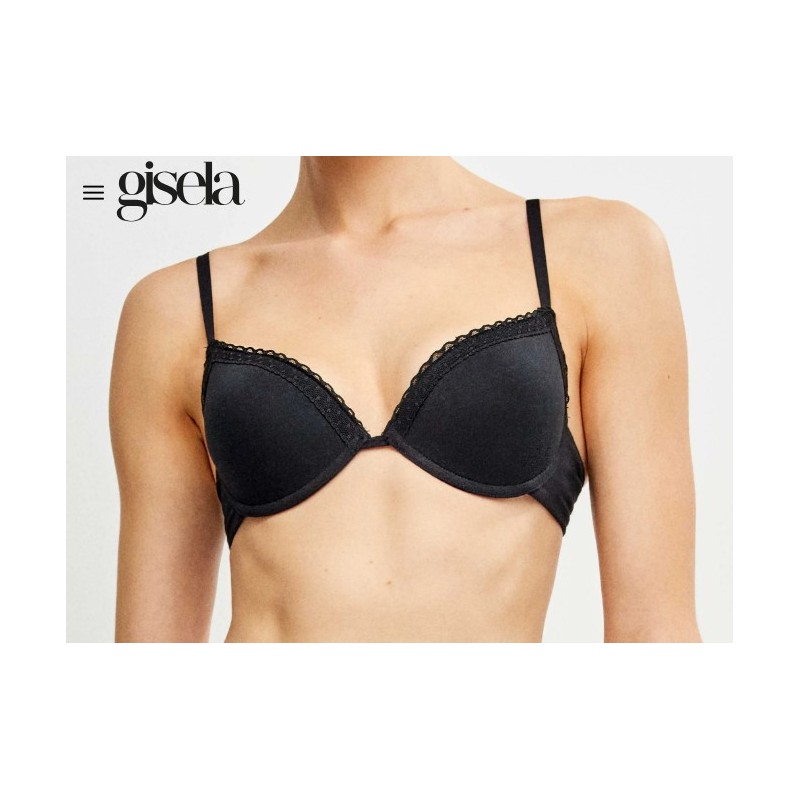 NEGRO 1/10081T C GISELA SUJETADOR PUSH UP ALGODON