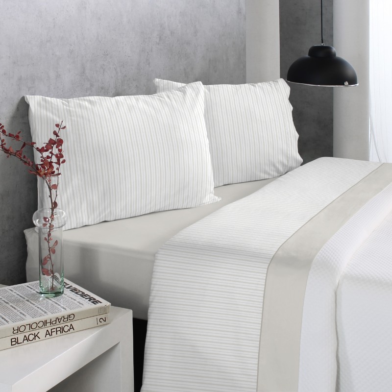 001 BEIGE WILKER REIG MARTI 105x195/200x30 JUEGO SABANA ESTAMPADA 50/50