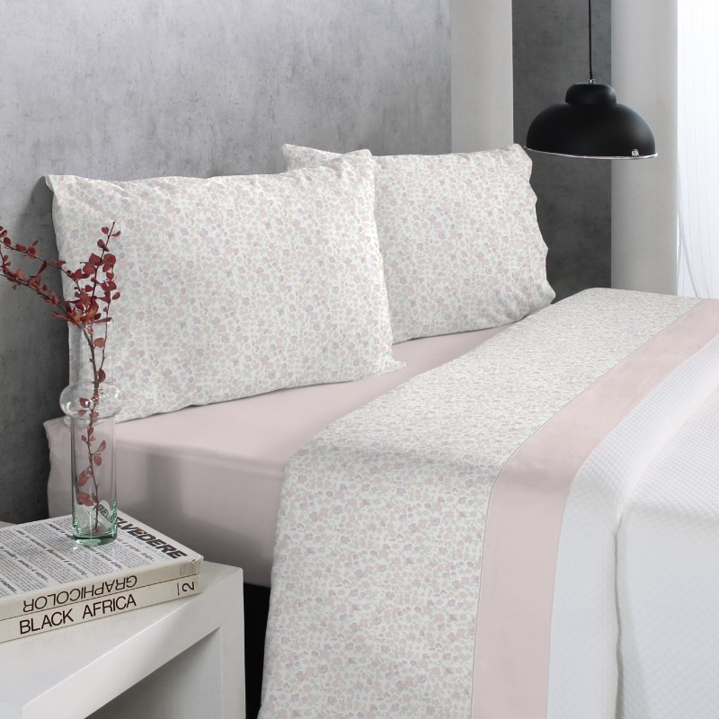 002 ROSA WEKI REIG MARTI 150x195/200x30 JUEGO SABANA ESTAMPADA 50/50