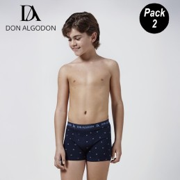 PBN28 DON ALGODON PACK-2 BOXER NIÑO FANTASIA GOMA VISTA