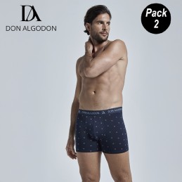 PB728 DON ALGODON PACK-2 BOXER HOMBRE FANTASIA GOMA VISTA