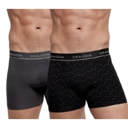 GRIS/NEGRO PB723 DON ALGODON PACK-2 BOXER HOMBRE FANTASIA GOMA VISTA