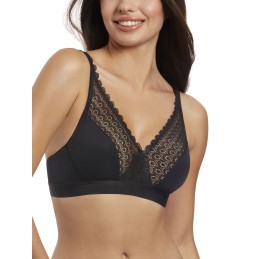 NEGRO CLOE-B SELENE SUJETADOR SIN AROS ENCAJE JACQUARD