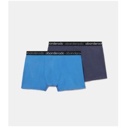 1SU AZU GRIS/AZUL AA596 ABANDERADO PACK-2 BOXER HOMBRE ALGODON ELASTICO