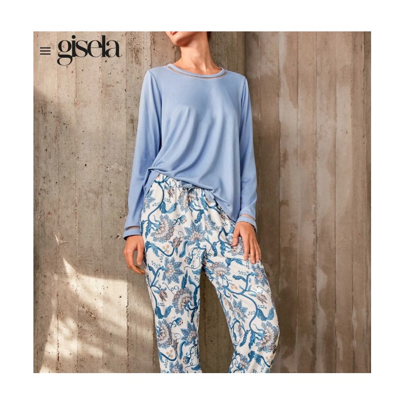 2 20440S GISELA PIJAMA MUJER PANTALON FLORAL