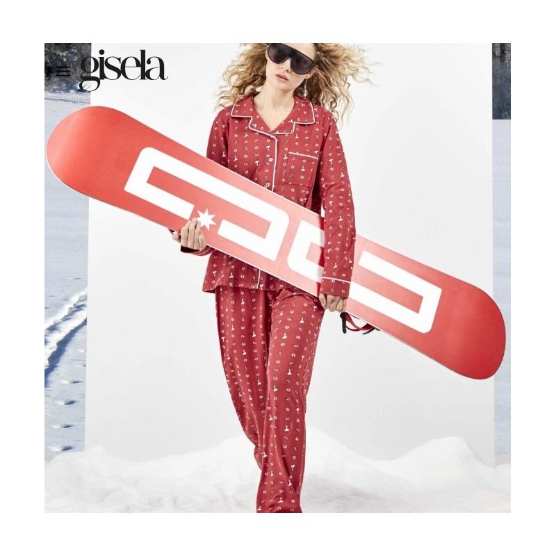2 20470S GISELA PIJAMA MUJER CAMISERO SNOOPY