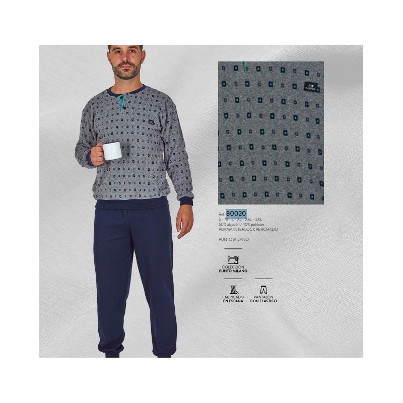 80020 DORMEN M-3XL PIJAMA HOMBRE PUNTO MILANO