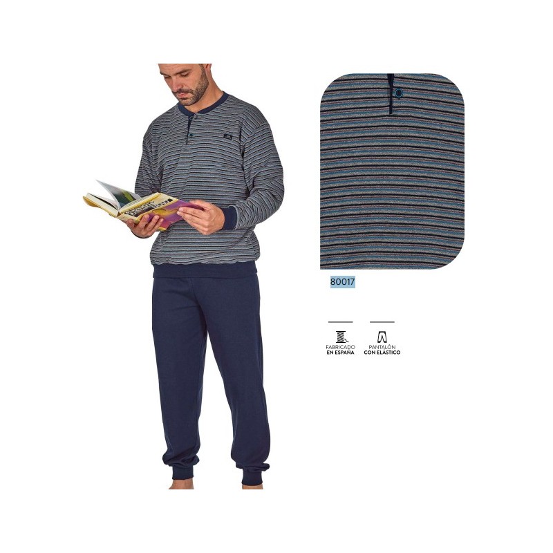 80017 DORMEN M-3XL PIJAMA HOMBRE RAYAS