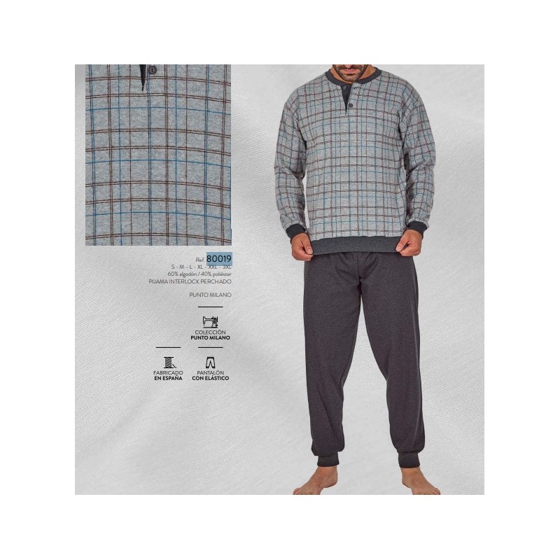 80019 DORMEN M-3XL PIJAMA HOMBRE PUNTO MILANO
