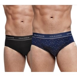 NEG/MNO PS723 DON ALGODON PACK-2 SLIP HOMBRE FANTASIA GOMA VISTA