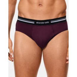 A077H ABANDERADO SLIP HOMBRE CINTURA EXTRA SUAVE CIRUELA Foto