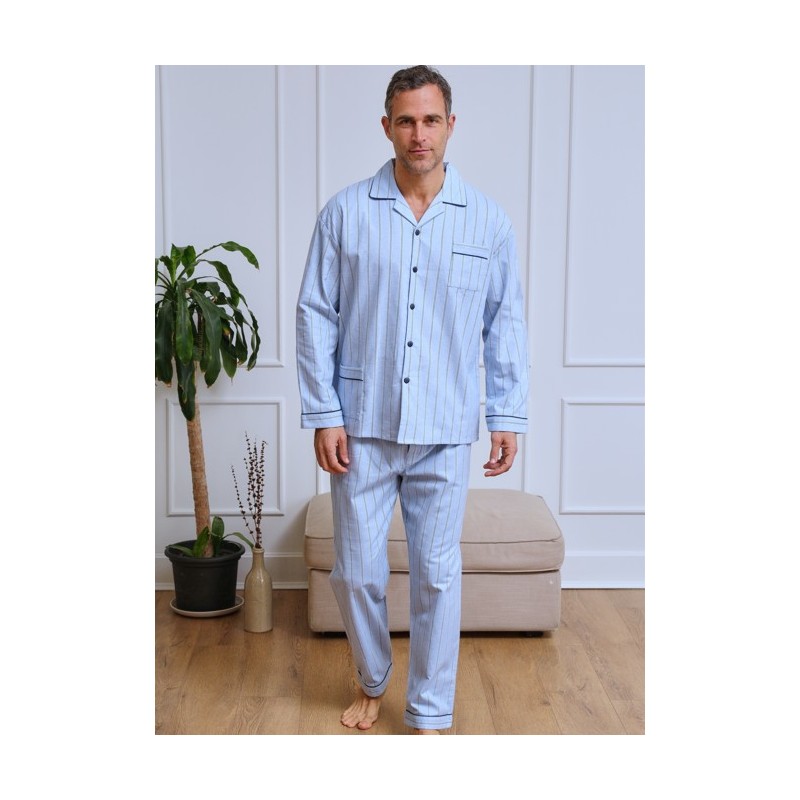5658 MUSLHER PIJAMA HOMBRE FRANELA RAYAS