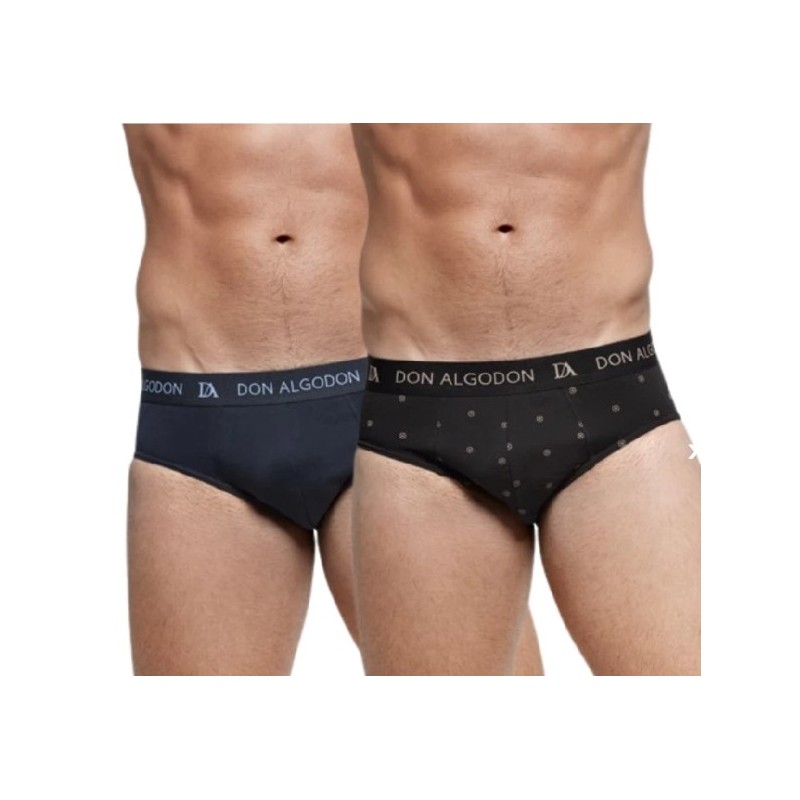 PS728 DON ALGODON PACK-2 SLIP HOMBRE FANTASIA GOMA VISTA Foto 32361