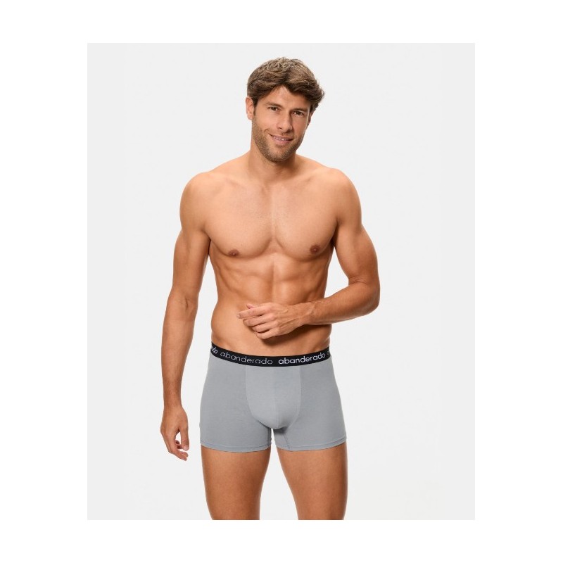 AA596 ABANDERADO PACK-2 BOXER HOMBRE ALGODON ELASTICO GRISNEGRO Foto