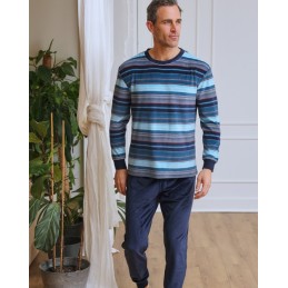 265610 MUSLHER PIJAMA HOMBRE SPANDEX MULTIRAYAS Foto