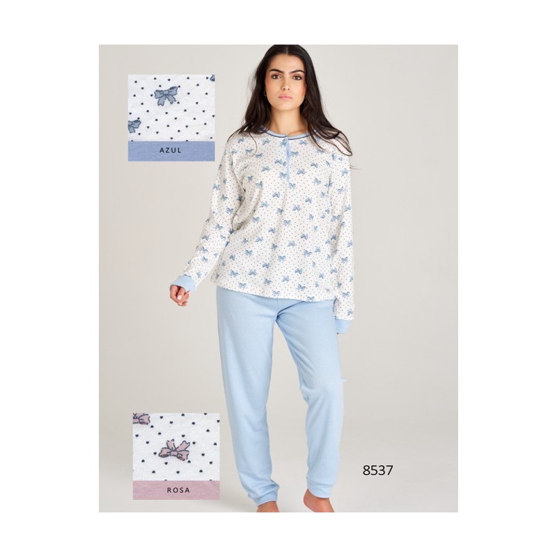 8537 RUIPEREZ 4XL PIJAMA MUJER LAZOS CORAZONES