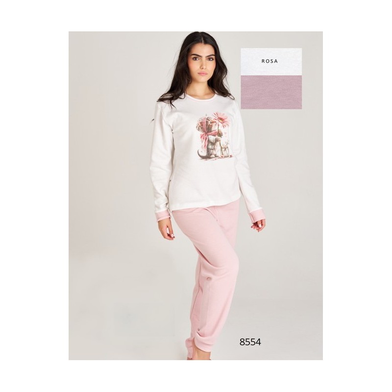 8554 RUIPEREZ PIJAMA MUJER GATITO FLOR