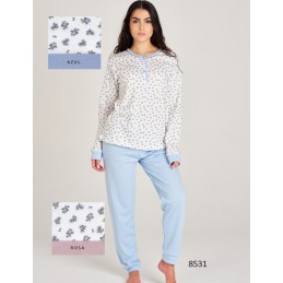 8531 RUIPEREZ M-3XL PIJAMA MUJER FLORECITAS
