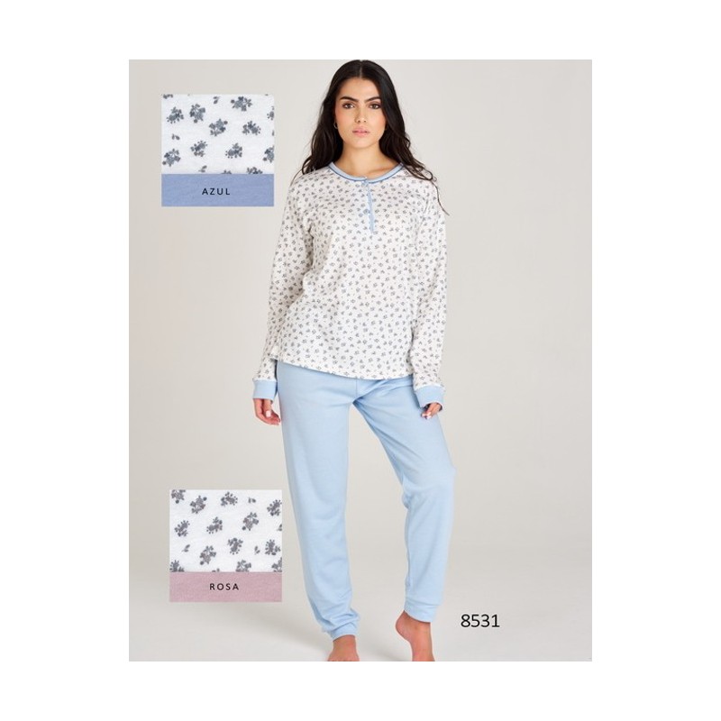 8531 RUIPEREZ M-3XL PIJAMA MUJER FLORECITAS