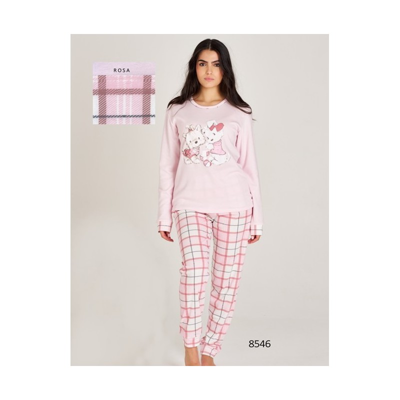 8546 RUIPEREZ PIJAMA MUJER PERRITOS CUADROS