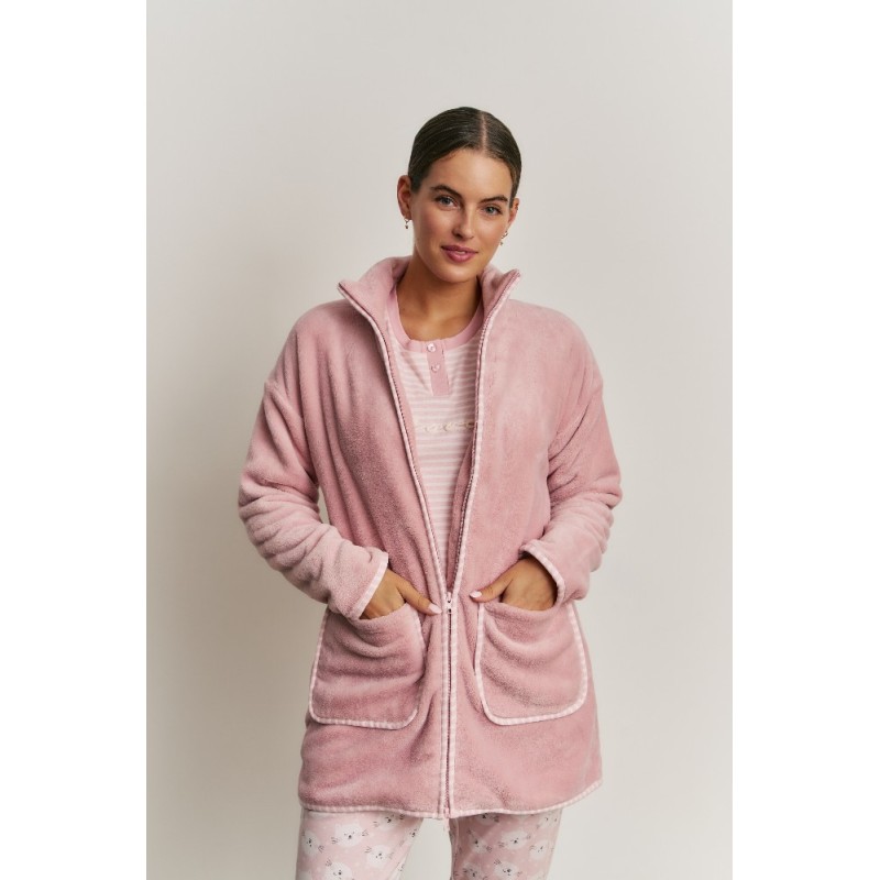 N21843 PROMISE PIJAMA MUJER 3 PIEZAS RAYAS LOVE