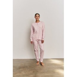 N21843 PROMISE PIJAMA MUJER 3 PIEZAS RAYAS LOVE