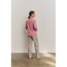 N21863 PROMISE PIJAMA MUJER 3 PIEZAS PANTALON FLORAL