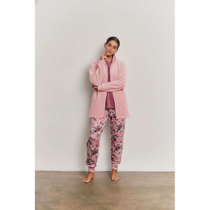 N22123 PROMISE PIJAMA MUJER 3 PIEZAS PANTALON FLORAL
