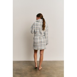 N22334 PROMISE BATA MUJER BORREGUITO CUADROS