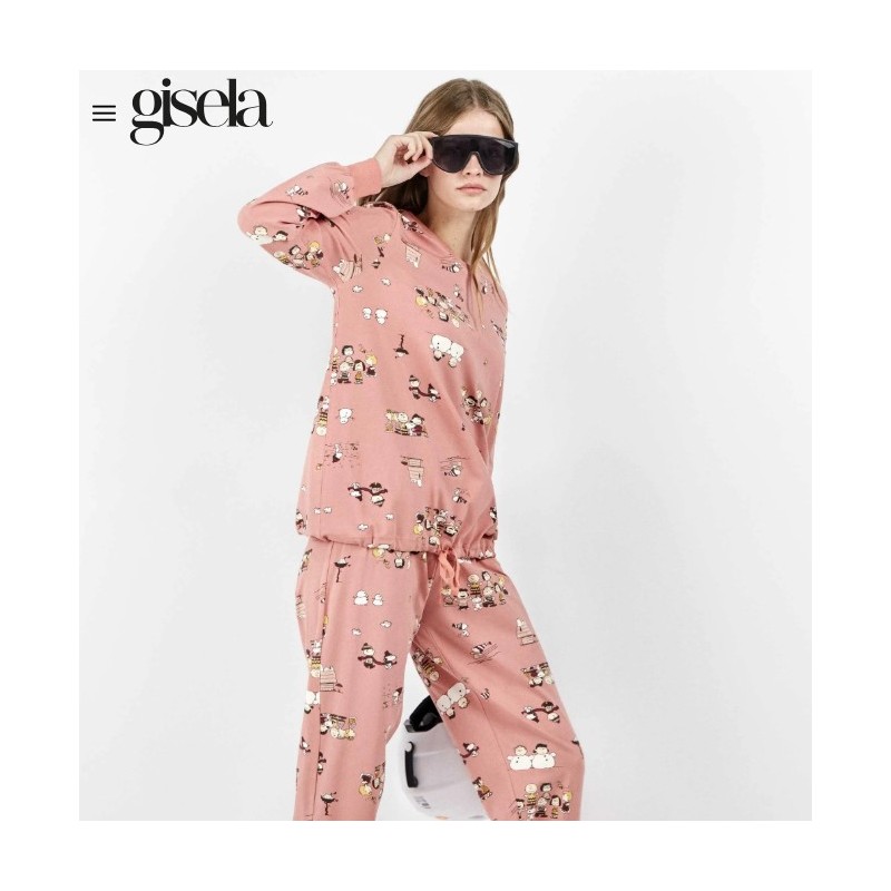 2 20456S GISELA PIJAMA MUJER SNOOPY