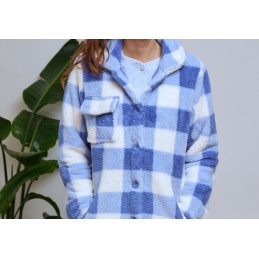 268615 MUSLHER BATA MUJER SHERPA CUADROS