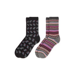 001 GRIS/NEGRO 0215033 SOXLAND PACK-2 CALCETIN TERMICO MUJER CENEFA HOJAS