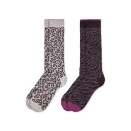 0215028 SOXLAND PACK-2 CALCETIN LARGO MUJER ANIMAL PRINT