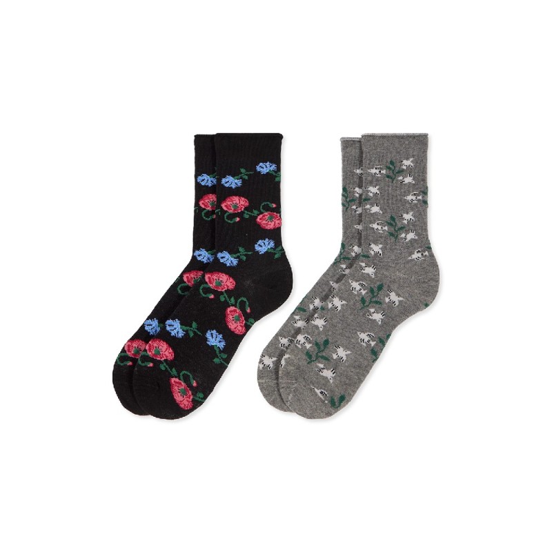 0215026 SOXLAND PACK-2 CALCETIN MUJER PAJAROS FLORES