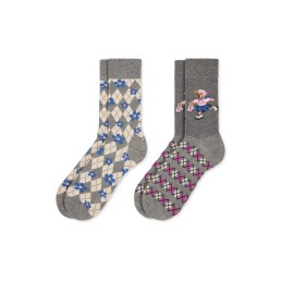 002 GRISES 0215023 SOXLAND PACK-2 CALCETIN MUJER ROMBOS